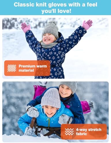 6-Pair Kids Knitted Wool Gloves