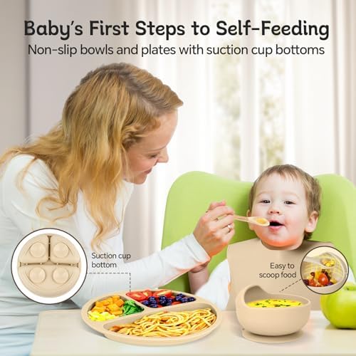 Silicone Baby Feeding Set for Self-Feeding