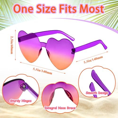 14 Pack Heart Sunglasses for Women - Halloween Party Decorations