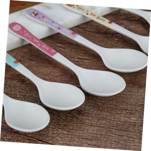 Mixed-Material 4-Piece Self-Feeding Spoons Child-Friendly Design