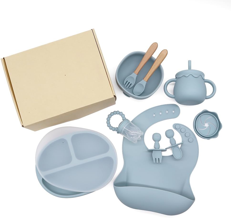 Silicone Baby Feeding Set with 13 Pieces for Toddlers