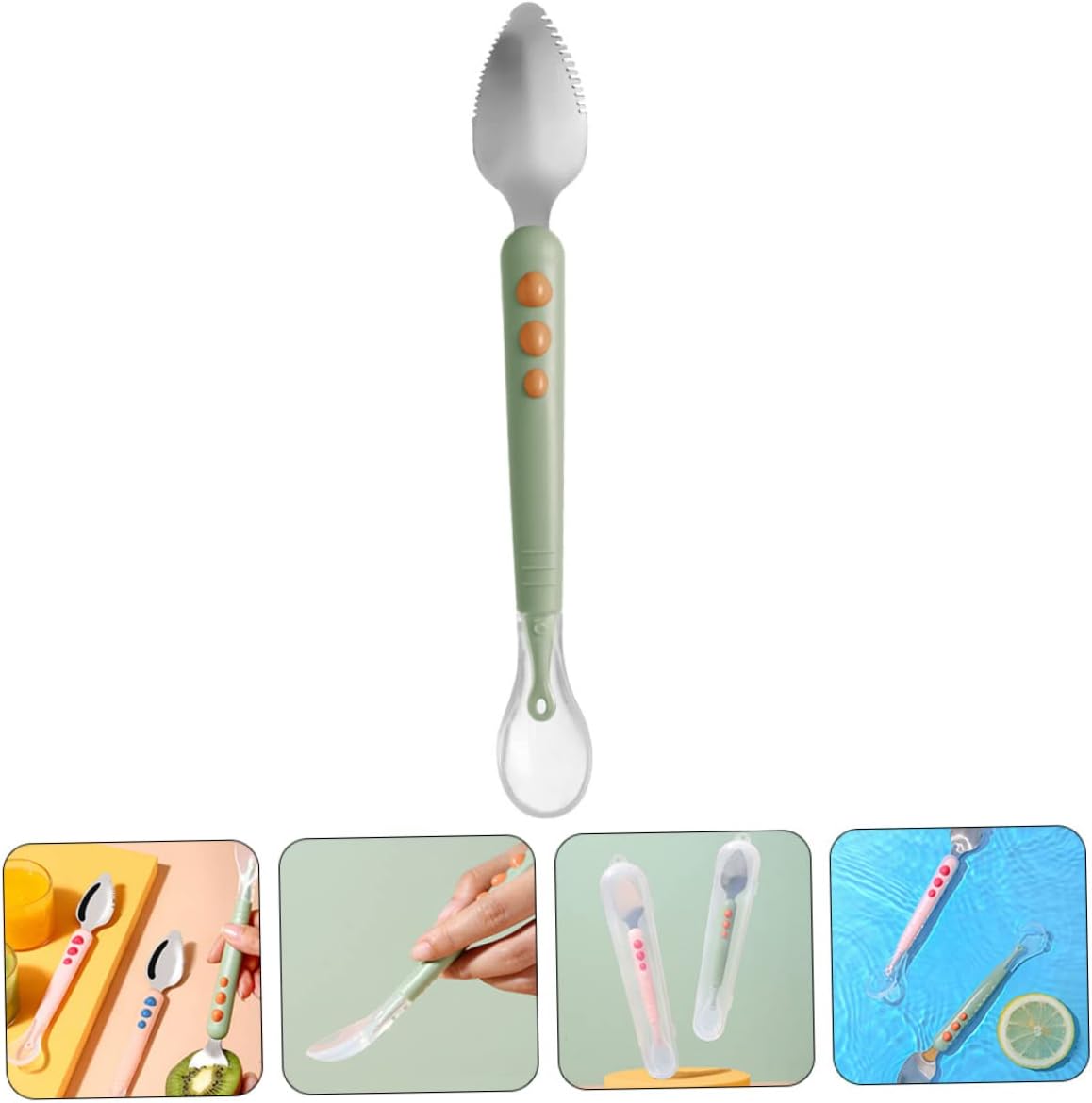 BestonZon Baby Double Head Food Scraper Soft-Tip