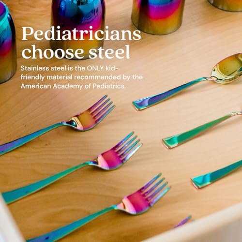 Ahimsa Stainless Steel Fork Spoon Set Kids Feeding Set