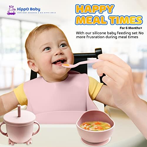 HippoBaby - Mealtime Made Manageable 10-Piece silicone feeding set for Baby Toddler
