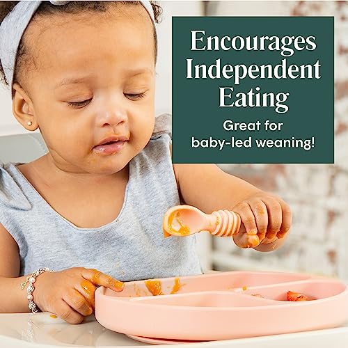 Simka Rose Silicone Baby Spoons Self-Feeding Gums- friendly dishwasher microwave safe