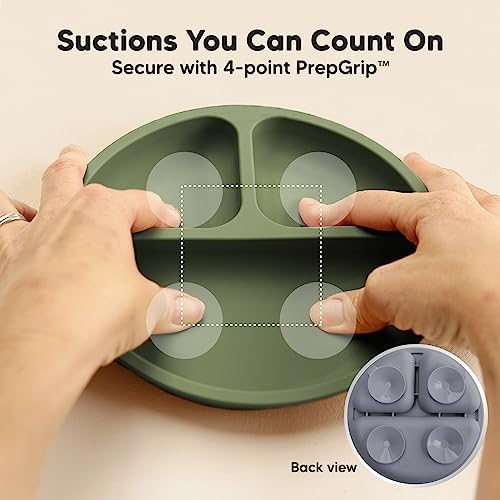 KeaBabies 4-Pack Silicone Baby Utensils Set and Suction Plates