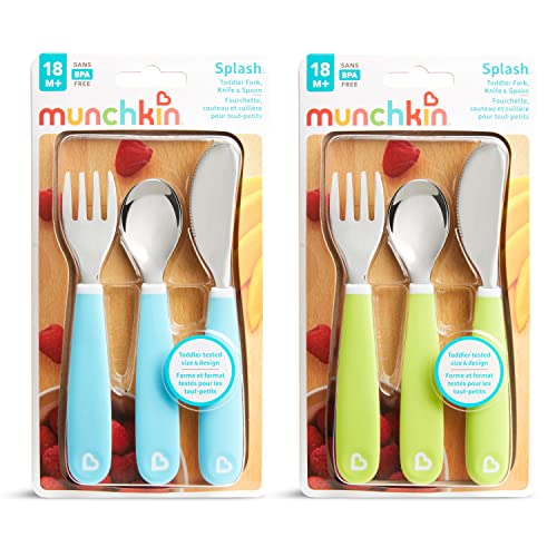 Munchkin Splash Toddler Flatware Set 6-Pack BPA-Free BlueGreen