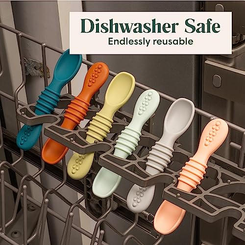 Simka Rose Silicone Baby Spoons Self-Feeding Gums- friendly dishwasher microwave safe
