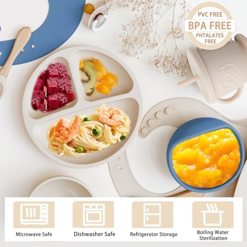 Munlinder Silicone Baby Feeding Set Beige