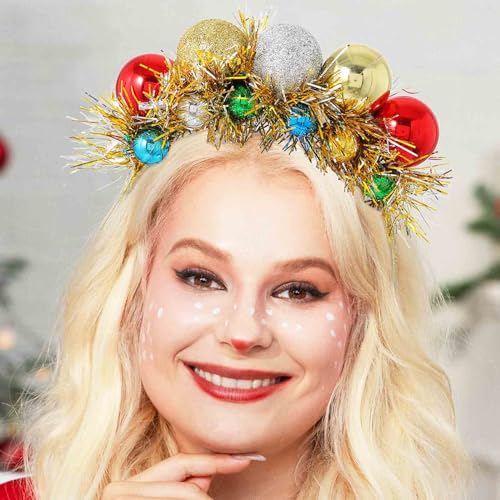 festive gold disco headband for women