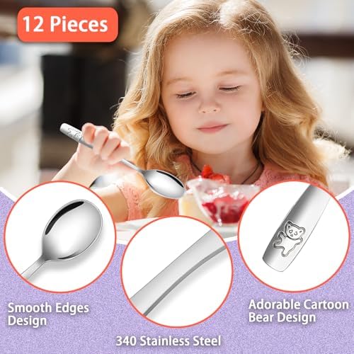 Stainless Steel Toddler Spoons Set for Self-Feeding