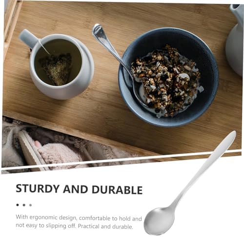 Curved Silver Ergonomic Elderly Baby Spoon for Easy Feeding