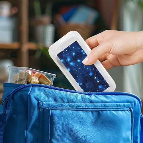 Premium Blue Shining Stars Pattern Print Stainless Steel Utensils Set with Travel Case