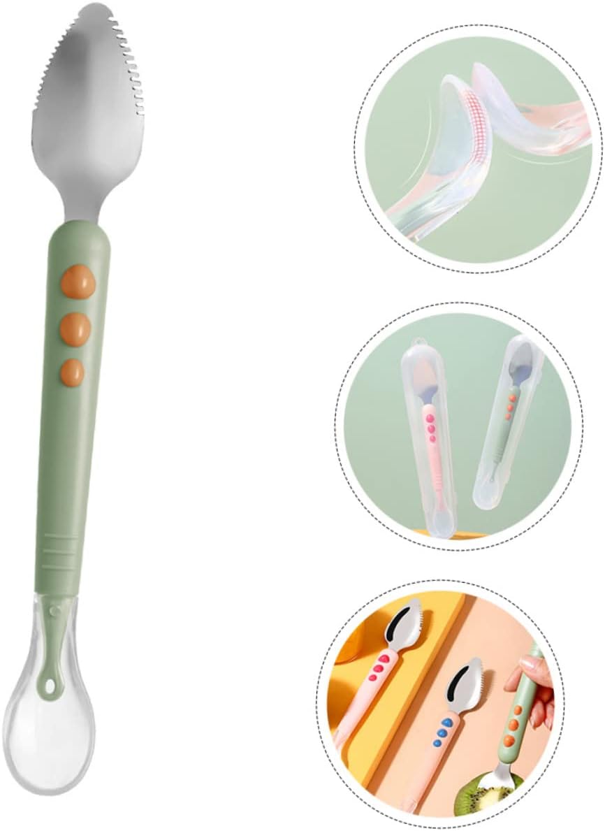 BestonZon Baby Double Head Food Scraper Soft-Tip