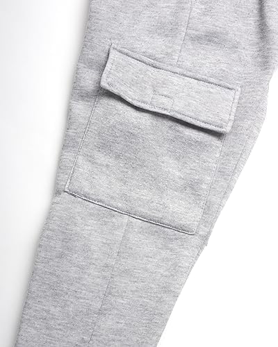 Quadrillion Boys Fleece Jogger Set - Pullover Cargo Pants 8-18