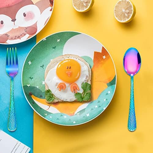 Perfect for Little Ones 14-Piece Rainbow Silverware Set for Toddlers