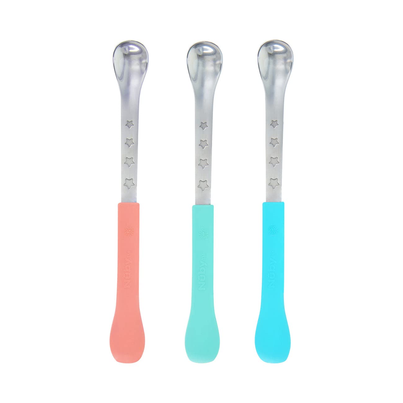 Nuby 2-in-1 Baby Spoons 6 Months 3-Pack