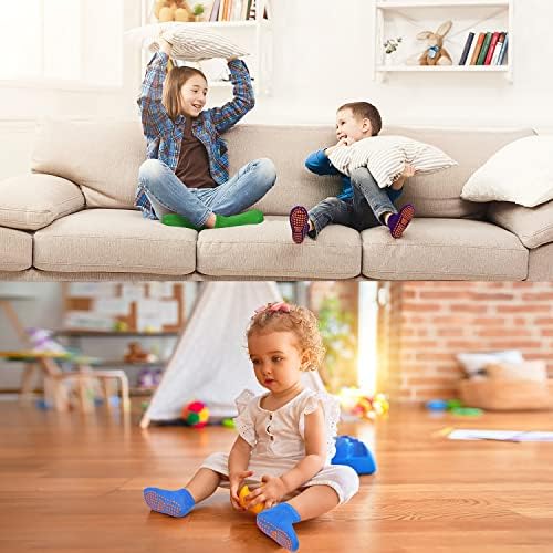 ELUTONG Anti-Skid Trampoline Socks for Kids 6 Pairs Non-Slip Socks