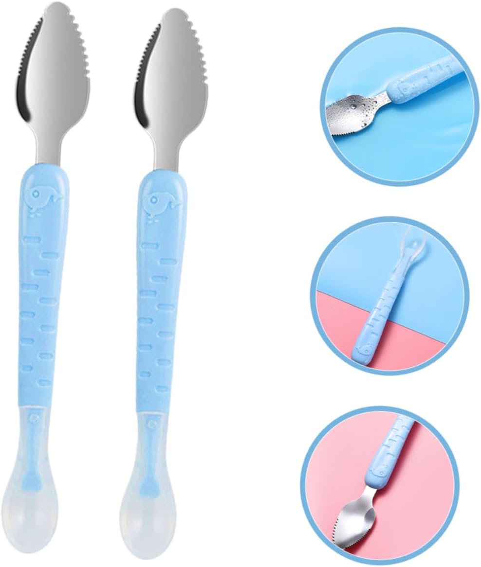 Dual-Head Fruit Puree Spoon Set with Storage Box