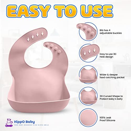 HippoBaby - Mealtime Made Manageable 10-Piece silicone feeding set for Baby Toddler