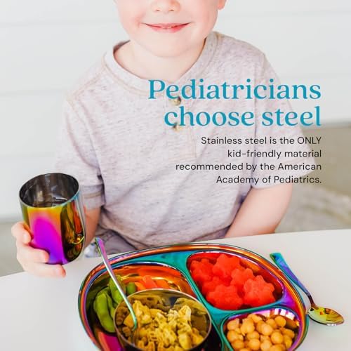 Ahimsa Kids and Toddler Plate and Bowl Set Mindful Mealtime
