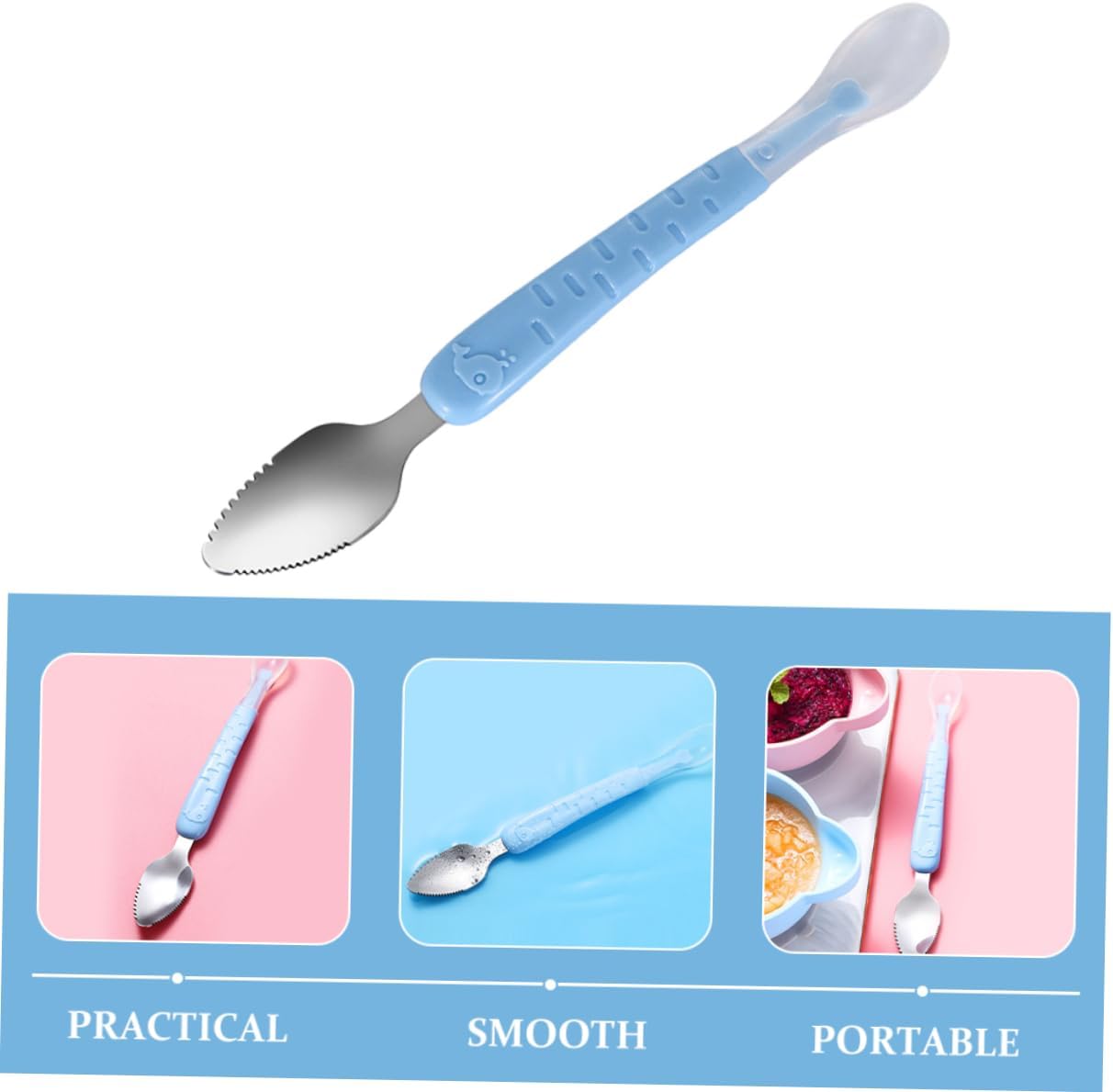 Dual-Head Fruit Puree Spoon Set with Storage Box