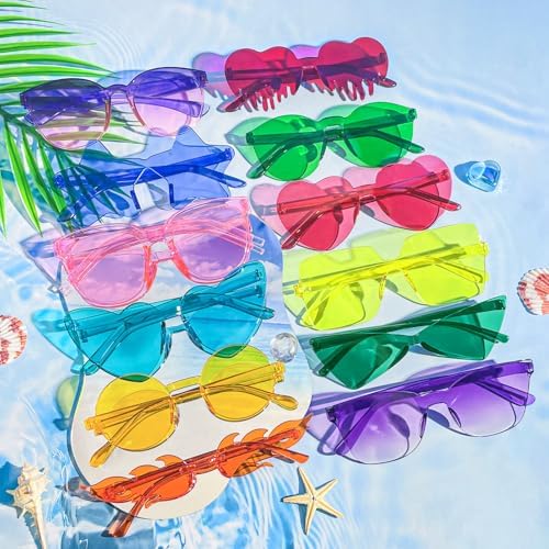 Pibupibu 24 Mixed-Rimless Party Sunglasses Perfect for Fun Fashion
