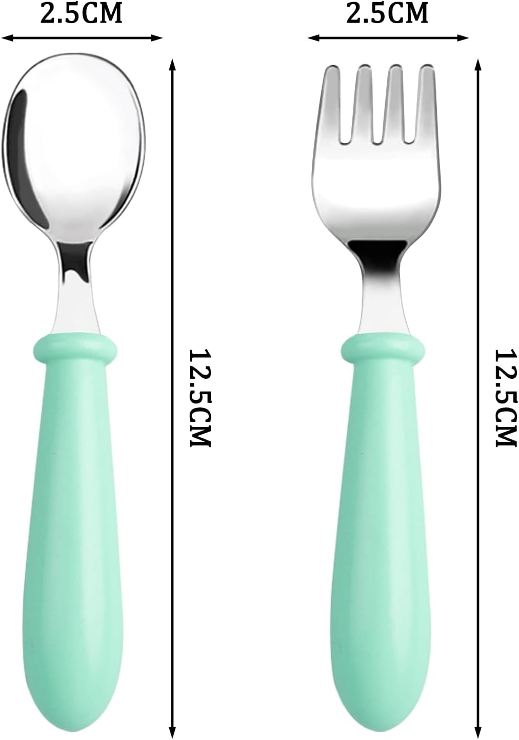 Pimoys 6-Piece Toddler Utensils Set Stainless Steel Baby Flatware