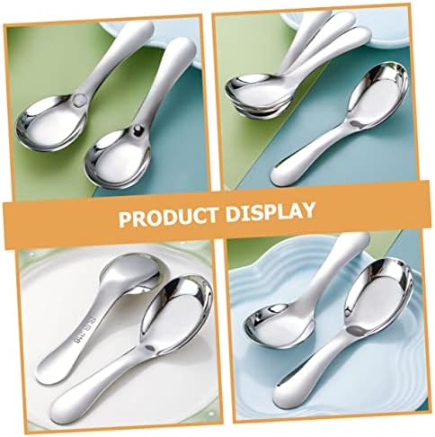 Luxshiny 2-Piece Kids Stainless Steel Spoons Durable and Safe