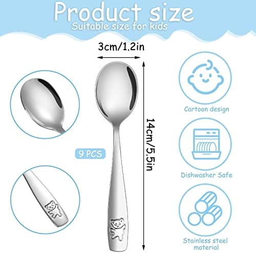Pimoys 9 Piece Toddler Spoons Set