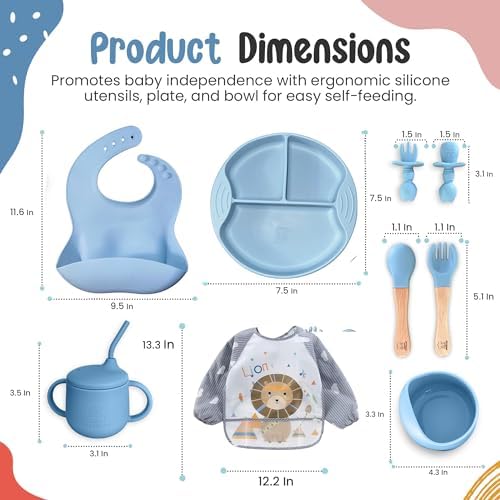 NOVABABY Silicone Baby Feeding Set with Suction Plate and Bowl