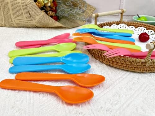 Jawbush 16-Piece Plastic Flatware Set for Kids Lunch