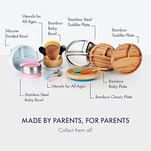 Avanchy Baby Feeding Set with Silicone and Stainless Steel Spoons