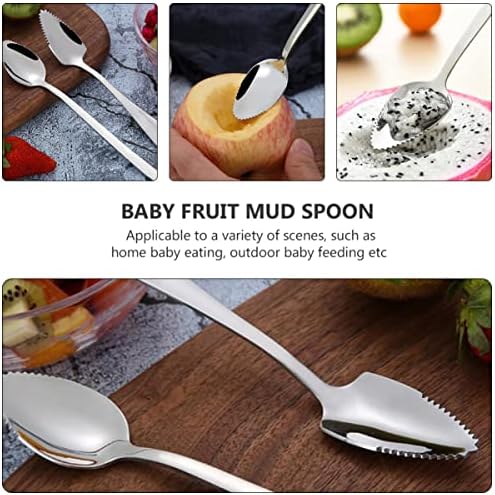 6pcs Stlss Steel Fruit Scraper Set for Babies