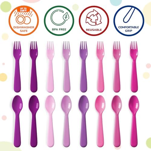 16-Piece Toddler Flatware Set - BPA-Free Dishwasher Safe