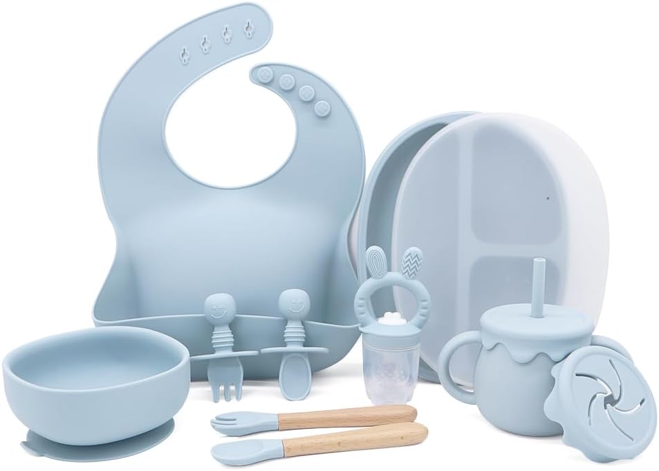 Silicone Baby Feeding Set with 13 Pieces for Toddlers