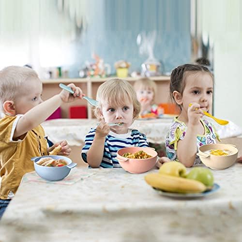 Bamboo Toddler Utensils Set Self Feeding BPA Free