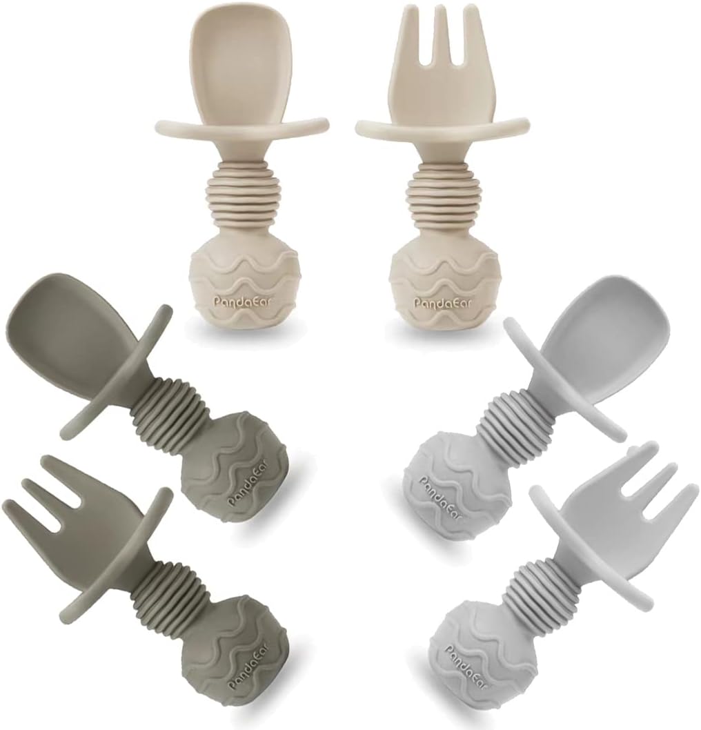 Silicone Baby Spoons and Forks for 3-Month-olds