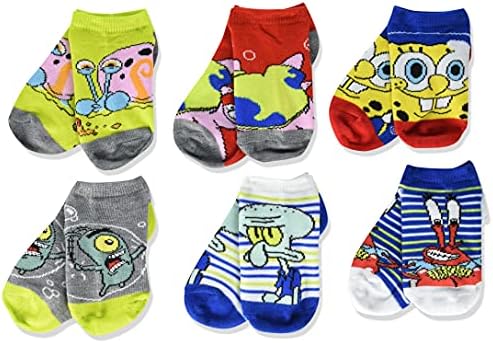 Nickelodeon SpongeBob SquarePants Boys No-Show Socks Fun Fitting Pairs