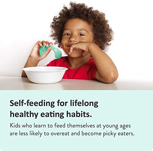 Right-Handed Curved Baby Spoon Ergonomic Design for Independent Feeding