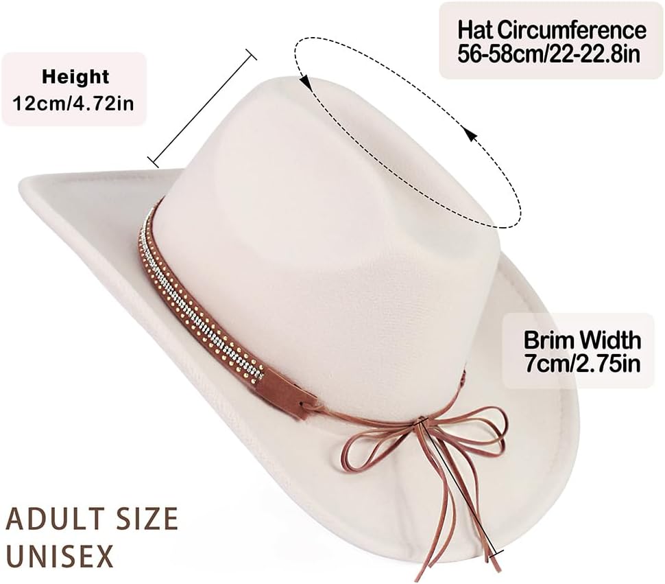 LolliWeaver Western Cowboy Hat MenWomen