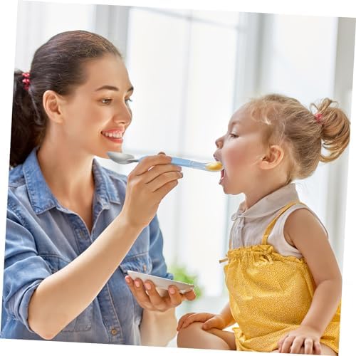 Double-Headed Stainless Steel Silicone Baby Spoon for Fruit Scraping
