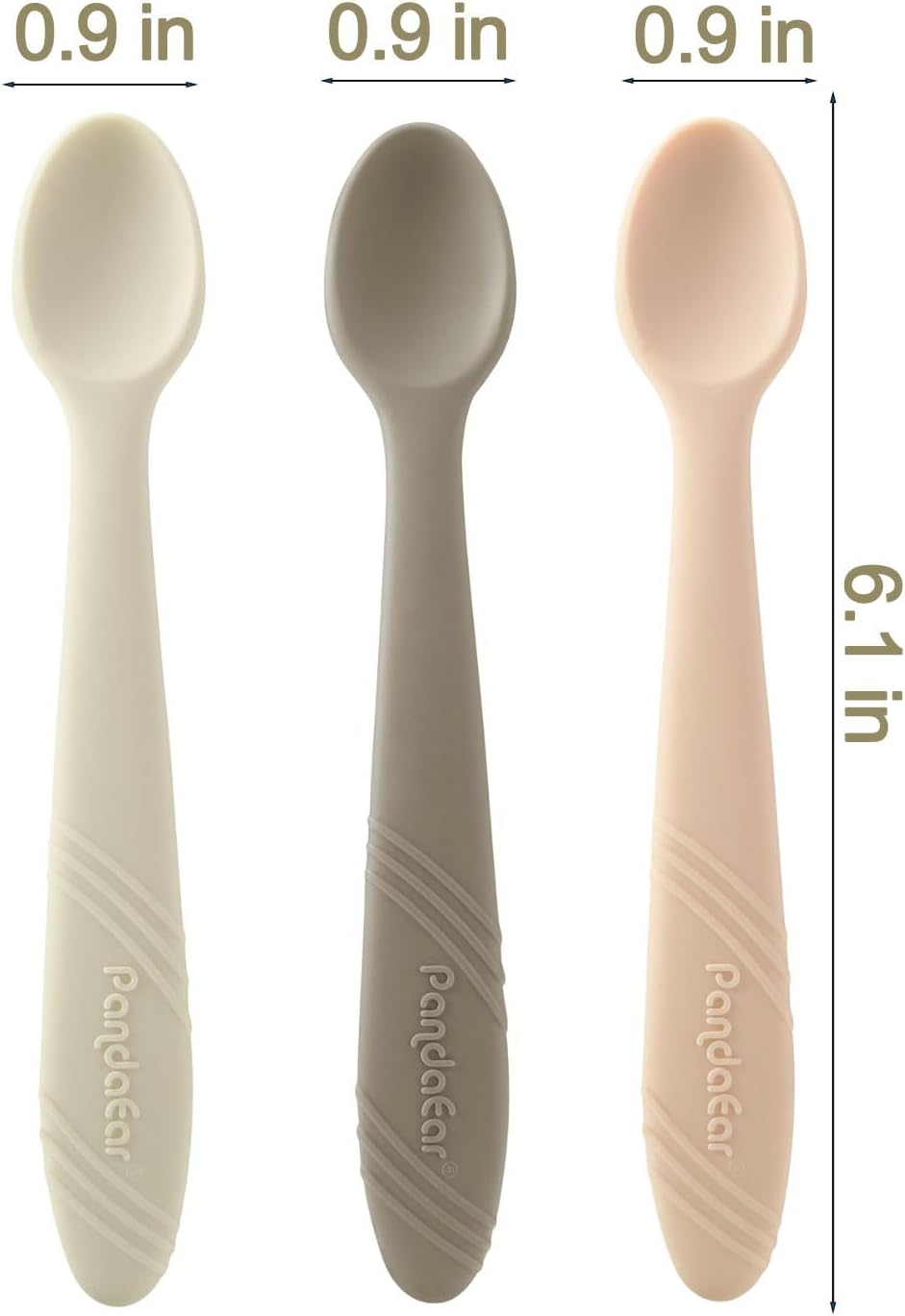 PandaEar 5-Piece Silicone Baby Spoons for Infants