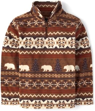 The Childrens Place Boys Warm Fleece Quarter Zip Pullover