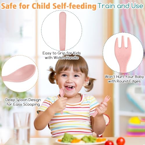 Bamboo Toddler Utensils Set Self Feeding BPA Free