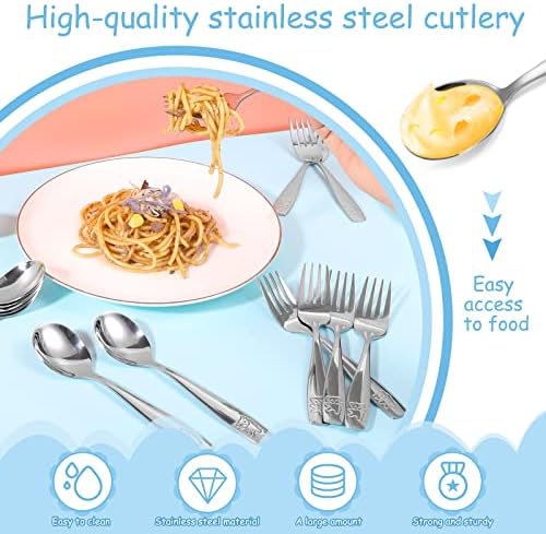 Stainless Steel Kids Silverware Set with Cute Bear Engraving
