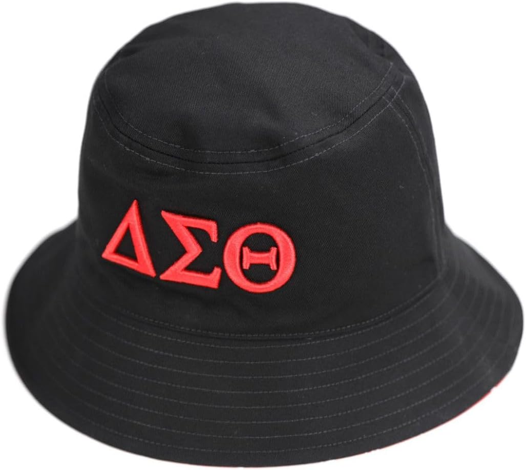Big Boy Headgear Delta Sigma Theta M45 Reversible Bucket Hat Black Red