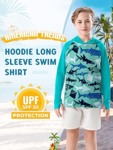 American Trends Boys Rash Guard Swim Shirt