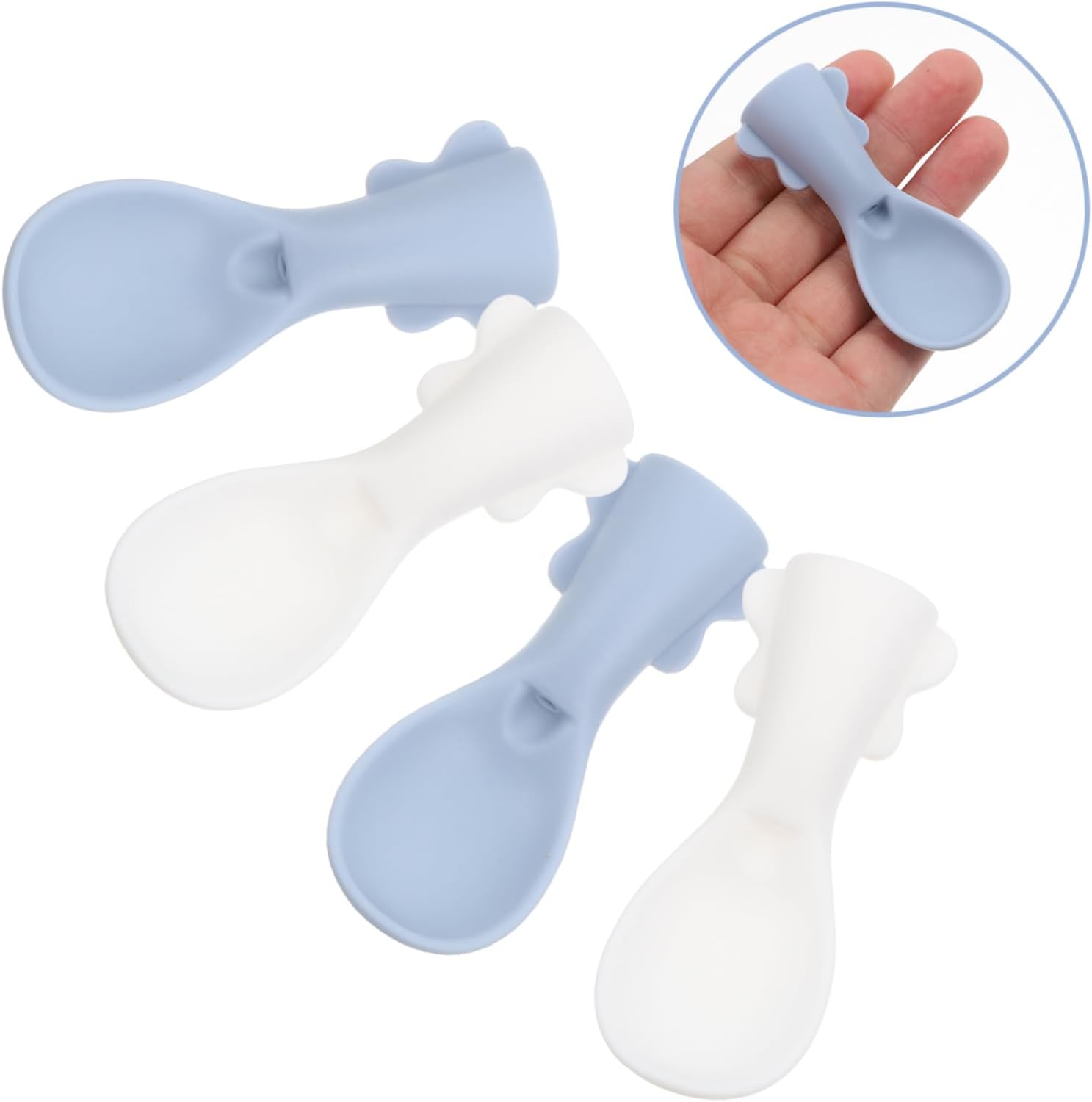 4-Piece Silicone Food Pouch Spoons Set for Babies