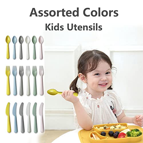FUTGLOBAL 18-Piece Plastic Toddler Flatware Set